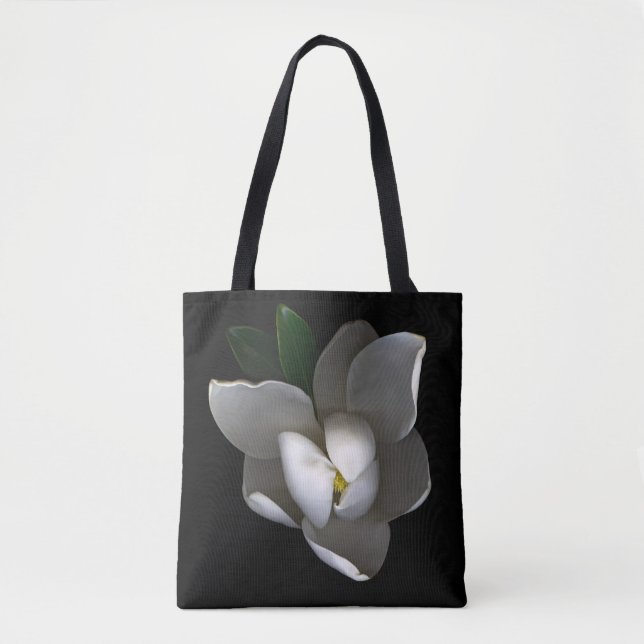 Bolsa Tote Flores | Flor Solteiro Magnolia Branca (Frente)