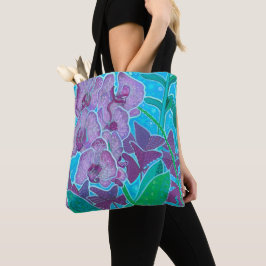 Bolsa Tote Flores Florais De Orquídea De Jardim De Janela Art
