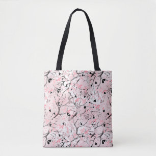 Bolsa Tote Flores florais pastas sem costura folhas de pincel