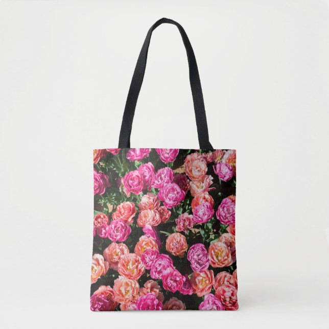 Bolsa Tote Flores florescentes fazem textura floral (Frente)