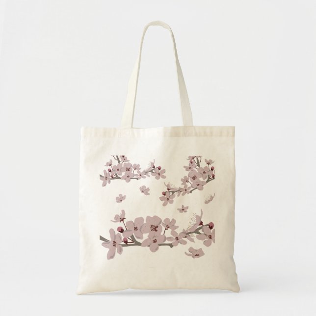 Bolsa Tote Flores Flutuantes De Cereja (Frente)