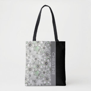 Bolsa Tote Flores Fractais padrão perfeito I + suas ideias