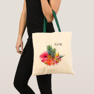 Bolsa Tote Flores havaianas monogramas Design Bag de abacaxi