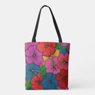 Bolsa Tote Flores Hibiscus #5