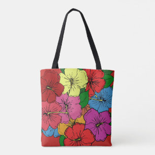 Bolsa Tote Flores Hibiscus #6