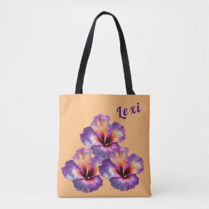 Bolsa Tote Flores Holográficas Iridescentes de Hibisco