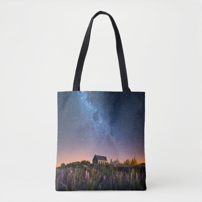 Bolsa Tote Flores | Lupines Blooming Lake Tekapo Nova Zelândi (Frente)