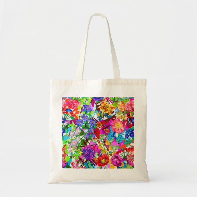 Bolsa Tote Flores mágicas coloridas fofas (Frente)