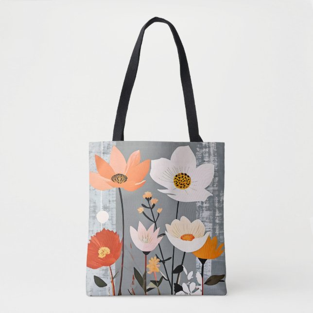 Bolsa Tote Flores MCM de Mídia Mista (Frente)