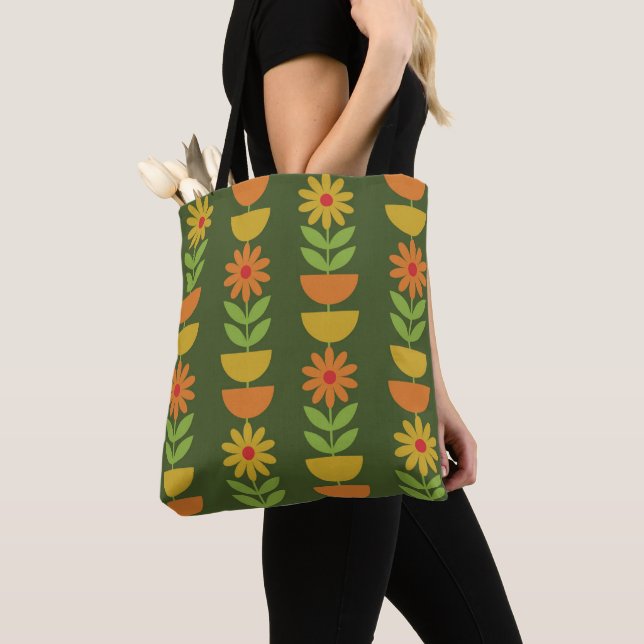 Bolsa Tote Flores Mid Mod com semicírculos geométricos  (Close Up)