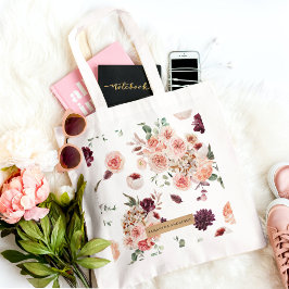 Bolsa Tote Flores Modernas de Pastel e Presente Personalizado