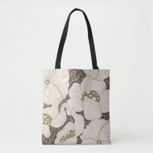 Bolsa Tote Flores monocromáticas delimitam uma flor elegante