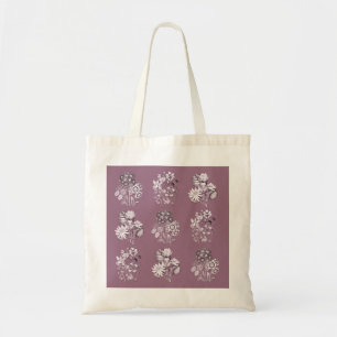 Bolsa Tote Flores monocromáticas no malva
