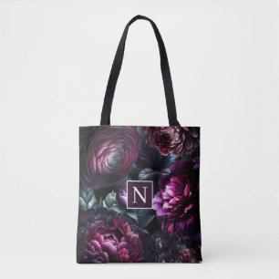Bolsa Tote Flores Moody Negros Jardim Floral Encantado Preto