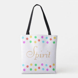 Bolsa Tote Flores Multicoloridas Modernas em Branco