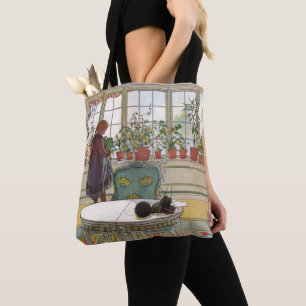 Bolsa Tote Flores no muro de Carl Larsson