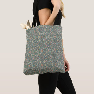 Bolsa Tote Flores pastosas com fundo escuro