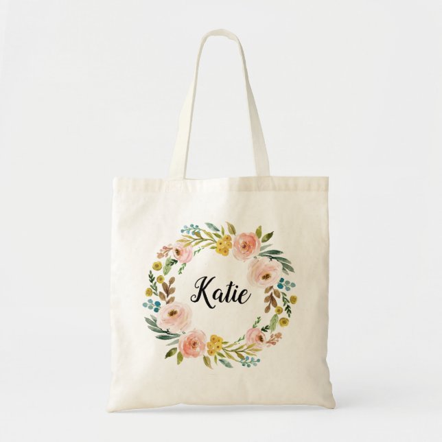 Bolsa Tote Flores Personalizadas De Fusíveis De Ferro Da Prop (Frente)