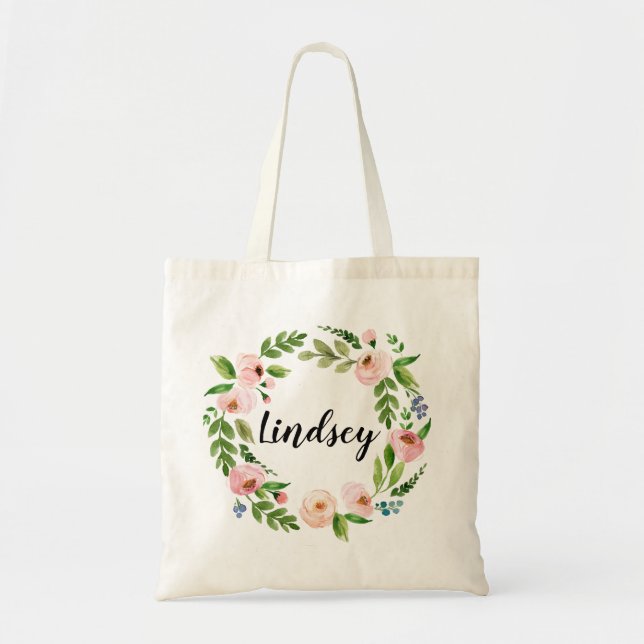 Bolsa Tote Flores Personalizadas de Fusíveis de Fusível de To (Frente)