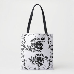 Bolsa Tote Flores pretas