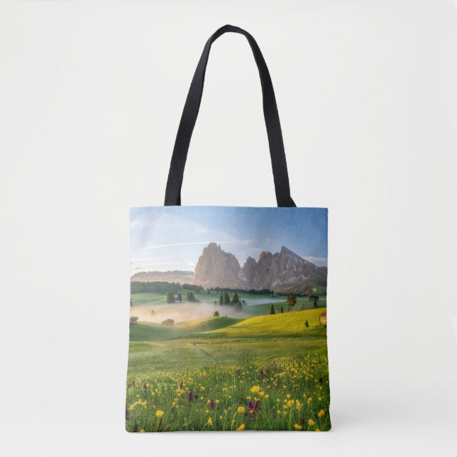 Bolsa Tote Flores | Primavera Alpe di Siusi Langkofel (Frente)