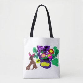 Bolsa Tote Flores primaveris Alegria do coelho