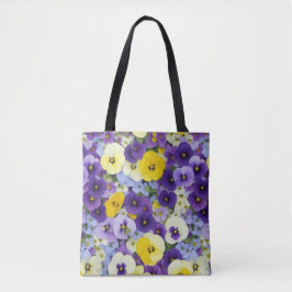 Bolsa Tote Flores Púrpuras e Amarelas