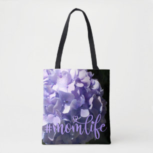 Bolsa Tote Flores púrpuras suaves e elegantes híbridos roxos