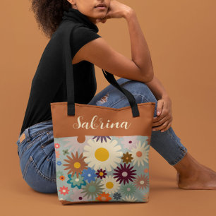 Bolsa Tote Flores Retro Bíblia de Professores Mãe