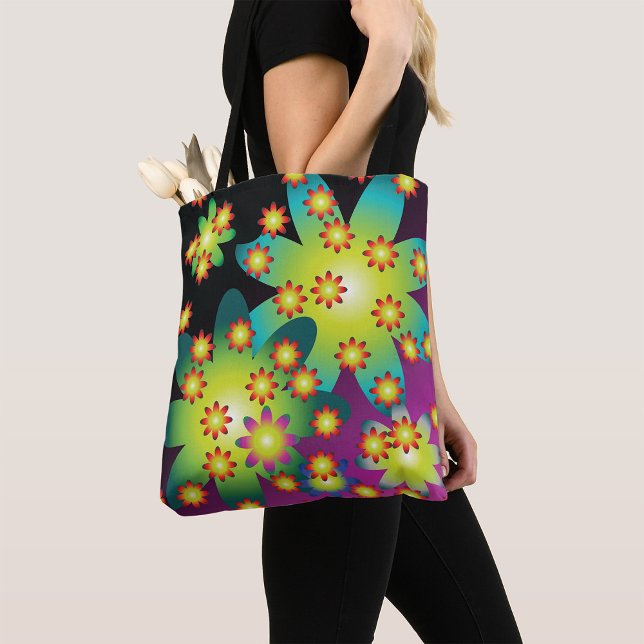 Bolsa Tote Flores Retro Coloridas (Criador carregado)