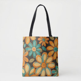 Bolsa Tote Flores Retro dos anos 70