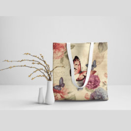 Bolsa Tote Flores românticas bonitas de fundo floridas Borbol