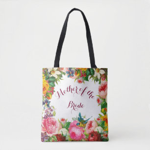Bolsa Tote Flores Românticas De Aquarelas Favor De Casamento