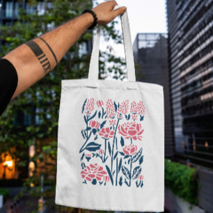 Bolsa Tote Flores Rosa Cortadas