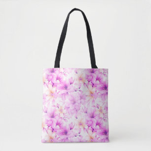 Bolsa Tote Flores Rosa De Aquarela Delicada