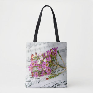 Bolsa Tote flores rosa na música