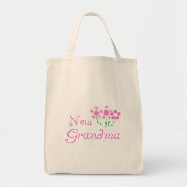 Bolsa Tote Flores Rosa Novas Camisetas e presentes para vovó (Frente)