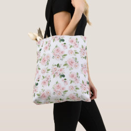 Bolsa Tote Flores Rosa, Rosas Rosa, Flores De Aquarelas