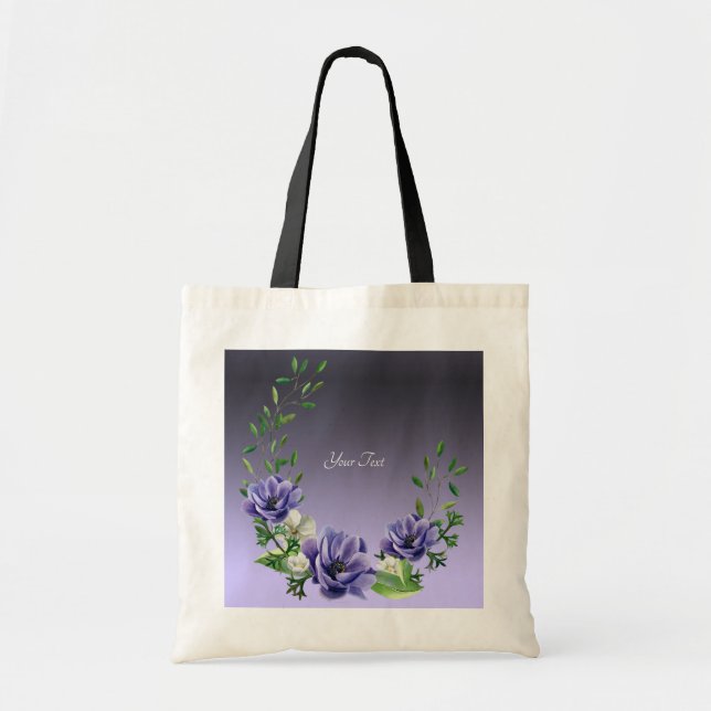 Bolsa Tote Flores Roxas Aquarela (Frente)