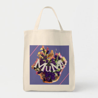 Bolsa Tote Flores roxas e aves