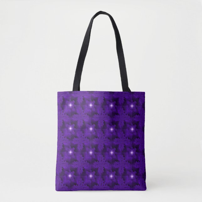 Bolsa Tote Flores roxas em 3D, Artdeco (Frente)