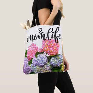 Bolsa Tote Flores roxas roxas, cor-de-rosa, flores florais