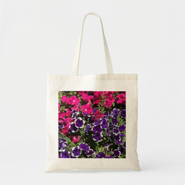 Bolsa Tote Flores Roxas Saco-Arte Botânica (Frente)