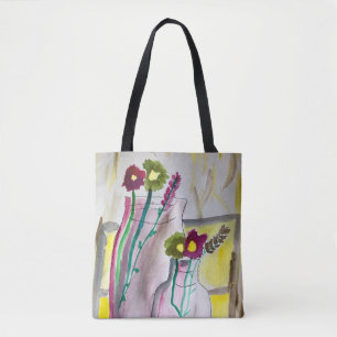 Bolsa Tote Flores selvagens na vase abstrato art
