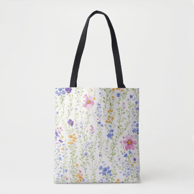 Bolsa Tote Flores selvagens Padrão (Frente)