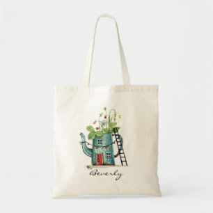 Bolsa Tote Flores Selvagens, Porta Vermelha, Teal Teapot Fair