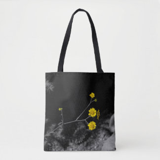 Bolsa Tote Flores Silvestres Amarelas Sob uma Árvore Colorida