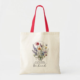 Bolsa Tote Flores Silvestres Antigas com Citação - Seja Genti