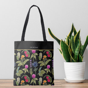 Bolsa Tote Flores Silvestres Boho Lindas Elegantes da Moda