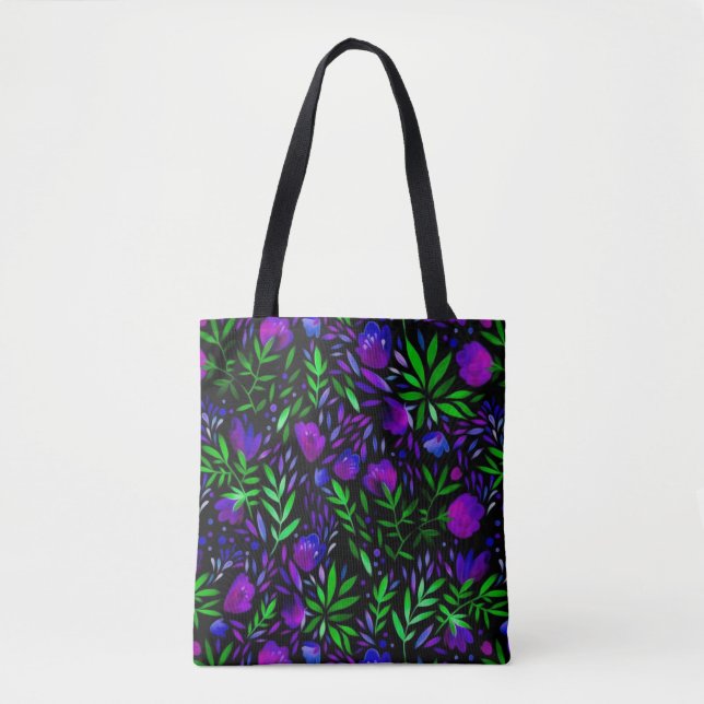Bolsa Tote Flores Silvestres Coloridas da Moda (Frente)